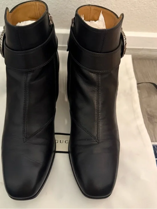 Gucci Dionysus Black Leather Ankle Boots 39 - Picture 3 of 11